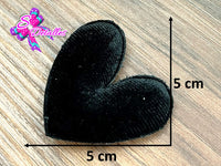 CMS30136 - Terciopelo de 5cm x 5cm - Corazon Negro