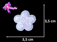 CMS30034 - Vinil Glitter de 3,5cm x 3,5cm - Flor Lila