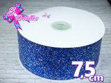LBV07012 - Listón Vinil de 7,5 cm - Glitter Azul (por Metro)