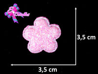 CMS30037 - Vinil Glitter de 3,5cm x 3,5cm - Flor Rosada