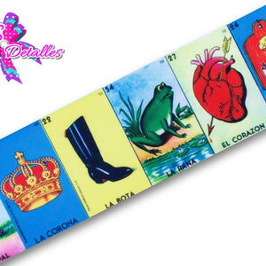 LBP07145 - Listón Estampado de 7,5 cm - Loteria (Por metro)