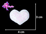 CMS30042 - Vinil Glitter de 4cm x 3cm - Corazon Blanco