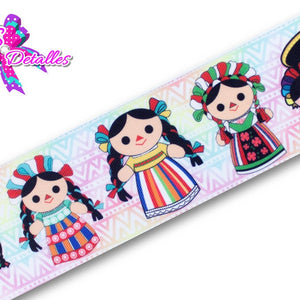 LBP07148 - Listón Estampado de 7,5 cm - Mexico (Por metro)