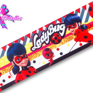 LBP07324 - Listón Estampado de 7,5 cm - LadyBug (por Metro)