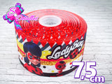 LBP07324 - Listón Impreso de 7,5 cm - LadyBug (por Metro)