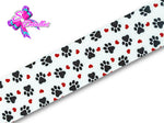 LBP06126 - Listón Estampado de 5 cm - Huellas de Perro (por metro)
