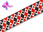LBP06127 - Listón Estampado de 5,0 cm - Cartas (por metro)