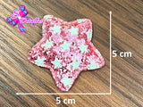 CMS30204 - Glitter de 5cm x 5cm - Estrella Rosada