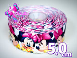 LBP06135 - Listón Impreso de 5,0 cm - Minnie Mouse (por metro)