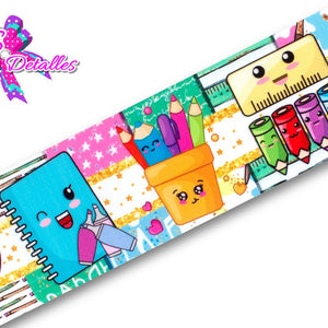 LBP07338 - Listón Estampado de 7,5 cm - Clases (por Metro)