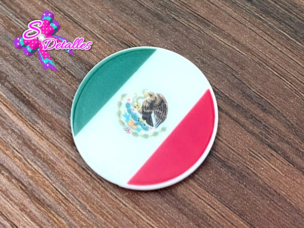 CM00110 - Resina de 3cm por 3cm - Mexico Bandera