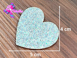 CMS30164 - Vinil Glitter de 5cm x 4cm - Corazon Celeste