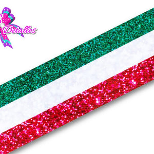 LBP07192 - Listón Estampado de 7,5 cm - Tricolor (por Metro)