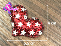 CMS30206 - Glitter de 5,5cm x 4cm - Corazon Rojo