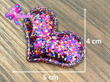 CMS30179 - Glitter de 5cm x 4cm - Corazon Fucsia