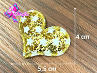 CMS30207 - Glitter de 5,5cm x 4cm - Corazon Dorado