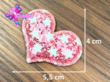 CMS30208 - Glitter de 5,5cm x 4cm - Corazon Rosado