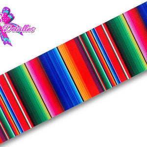 LBP07364 - Listón Estampado de 7,5 cm - Zarape (por Metro)