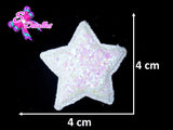 CMS30102 - Vinil Glitter de 4cm x 4cm - Estrella Blanca