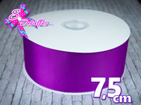 Listón Barrotado Unicolor de 7,5 cm – 467, Ultra Violet, Violeta Ultra, 