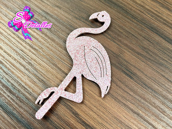 CMS30215 -Fieltro Glitter de 5cm x 9cm - Flamingo Rosado
