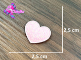 CMS30029 - Tela Glitter de 2,5cm x 2,5cm - Corazon Rosado