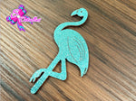 CMS30219 -Fieltro Glitter de 5cm x 9cm - Flamingo Azul