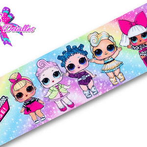LBP07003 - Listón Estampado de 7,5 cm - LOL (por Metro)