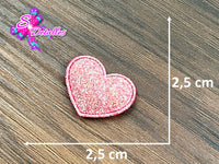 CMS30031 - Tela Glitter de 2,5cm x 2,5cm - Corazon Rojo