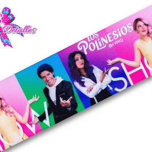 LBP17034 - Listón Estampado de 7,5 cm - Los Polinesios (por Metro)