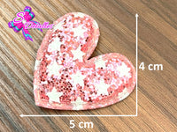 CMS30192 - Glitter de 5cm x 4cm - Corazon Rosa