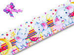 LBP07224 - Listón Estampado  de 7,5 cm - Elefante (por metro)