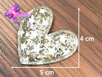 CMS30193 - Glitter de 5cm x 4cm - Corazon Plata