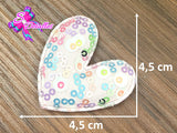 CMS30236 - Lentejuela de 4,5cm x 4,5cm - Corazon Rosado