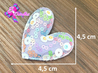 CMS30237 - Lentejuela de 4,5cm x 4,5cm - Corazon Lila