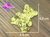 CMS30047 - Fieltro Glitter de 3,5cm x 3cm - Osito Dorado