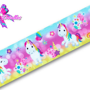 LBP06005 - Listón Estampado de 5,0 cm - Unicornio (por Metro)